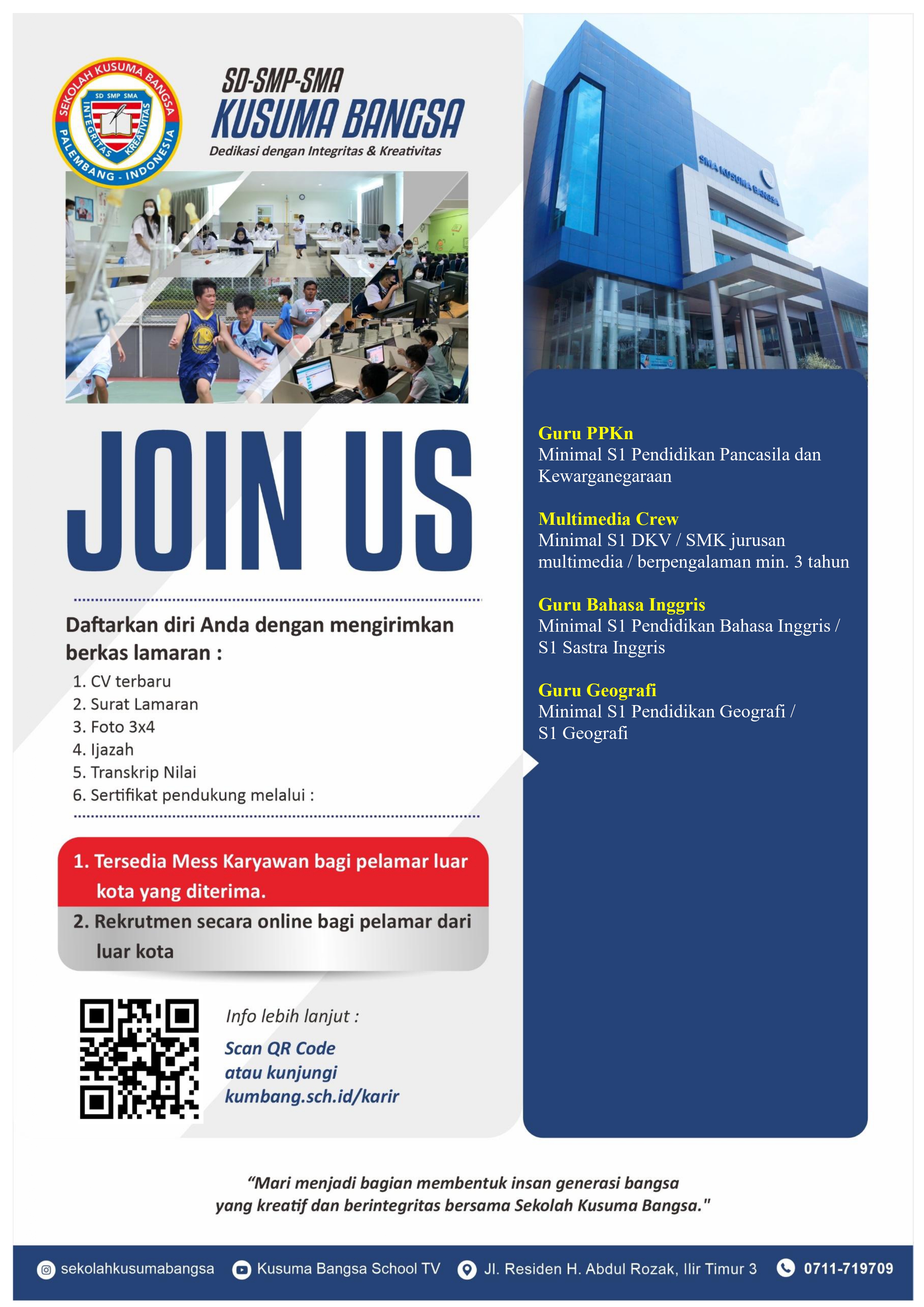 Loker SD-SMP-SMA Kusuma Bangsa
