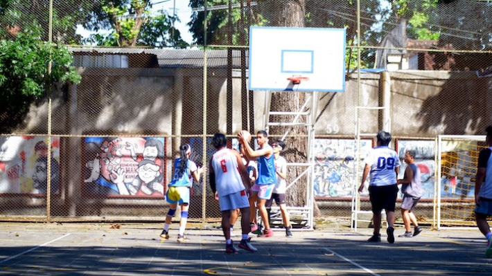 Students Playing Basketball at ELEVEN